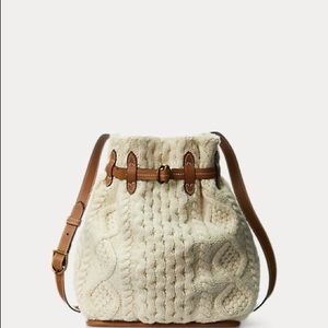 Polo Ralph Lauren Cable-Knit Medium Bellport Bucket Bag